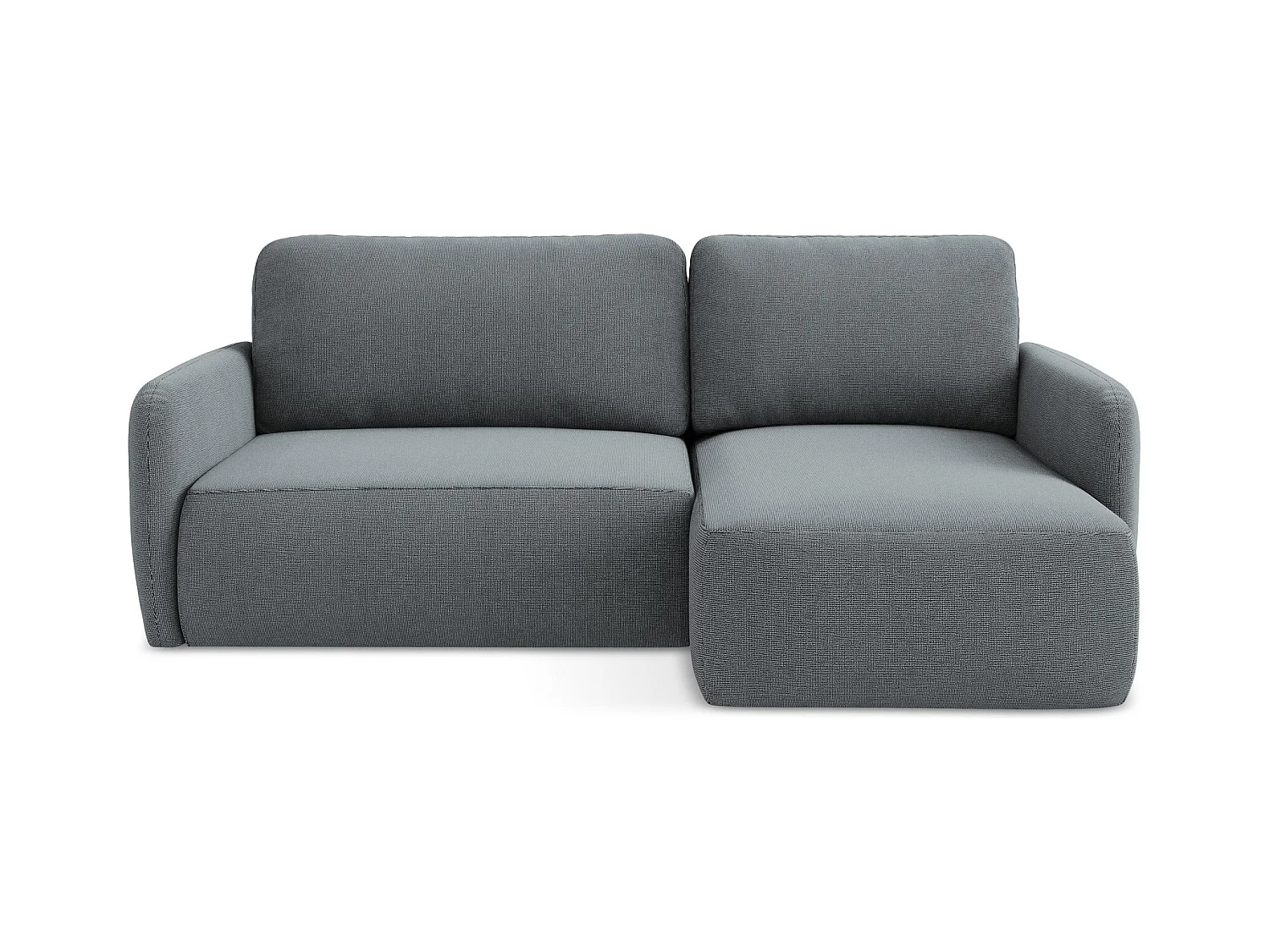 Canapé d'angle droit convertible en tissu texturé - jeans - LILO