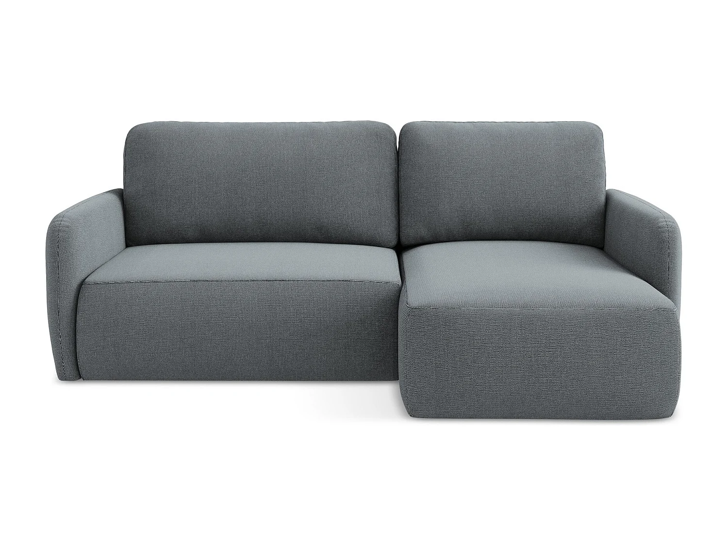 Canapé d'angle droit convertible en tissu texturé - jeans - LILO