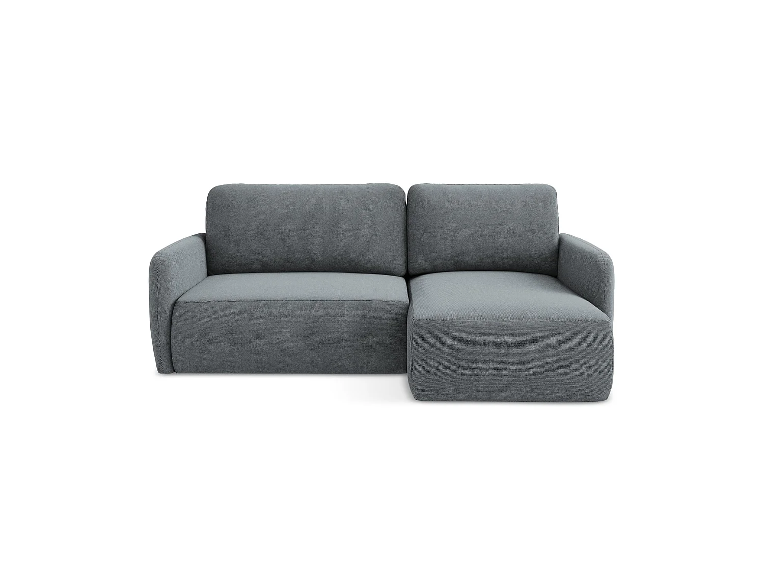 Canapé d'angle droit convertible en tissu texturé - jeans - CORLE