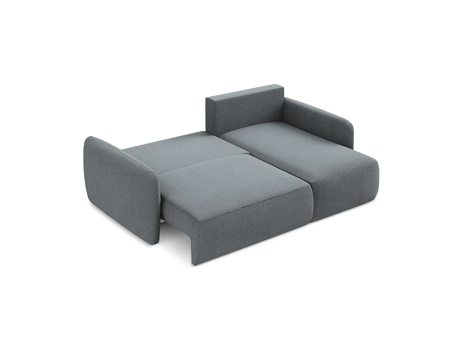 Canapé d'angle droit convertible en tissu texturé - jeans - CORLE