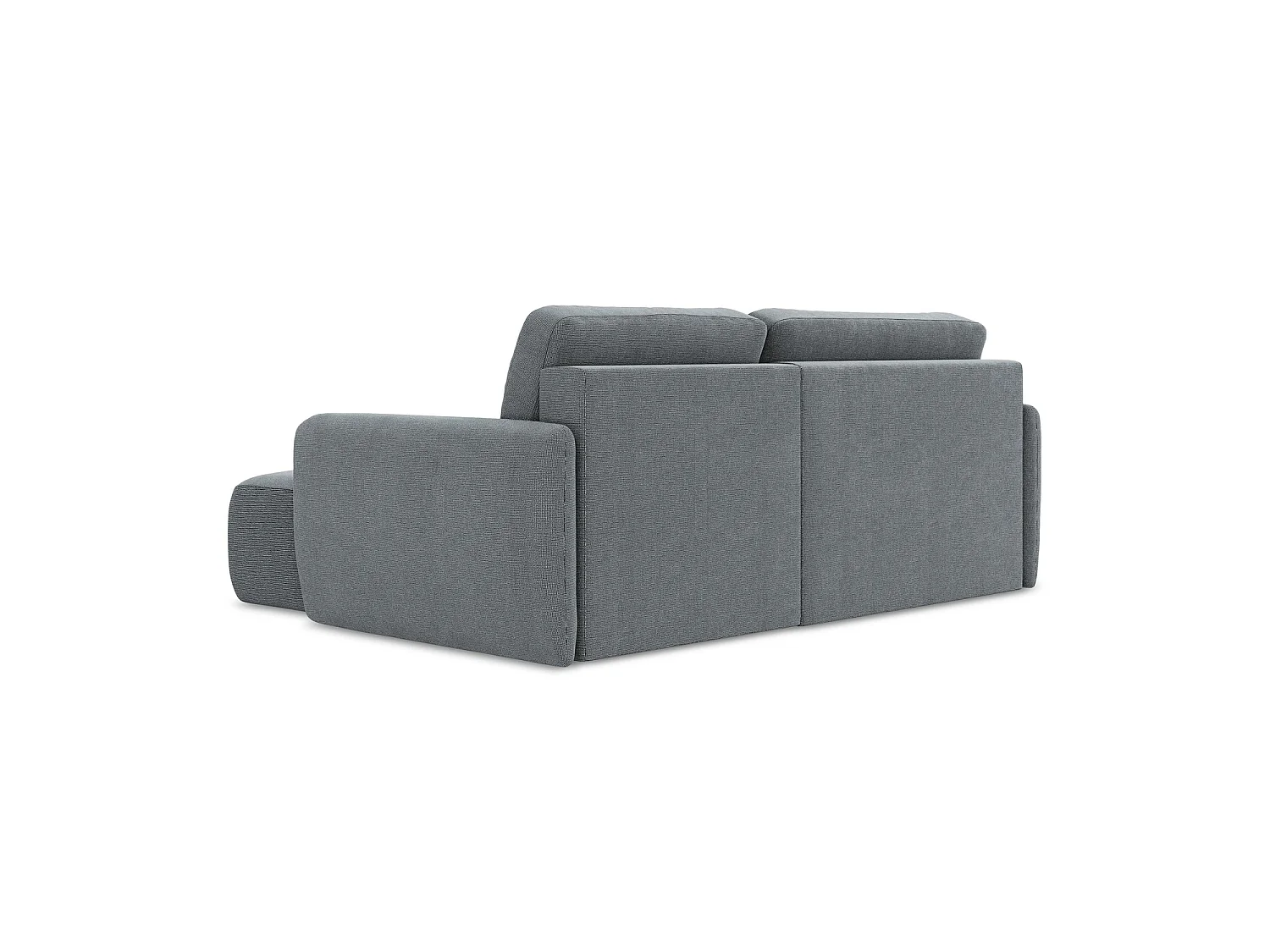 Canapé d'angle droit convertible en tissu texturé - jeans - CORLE