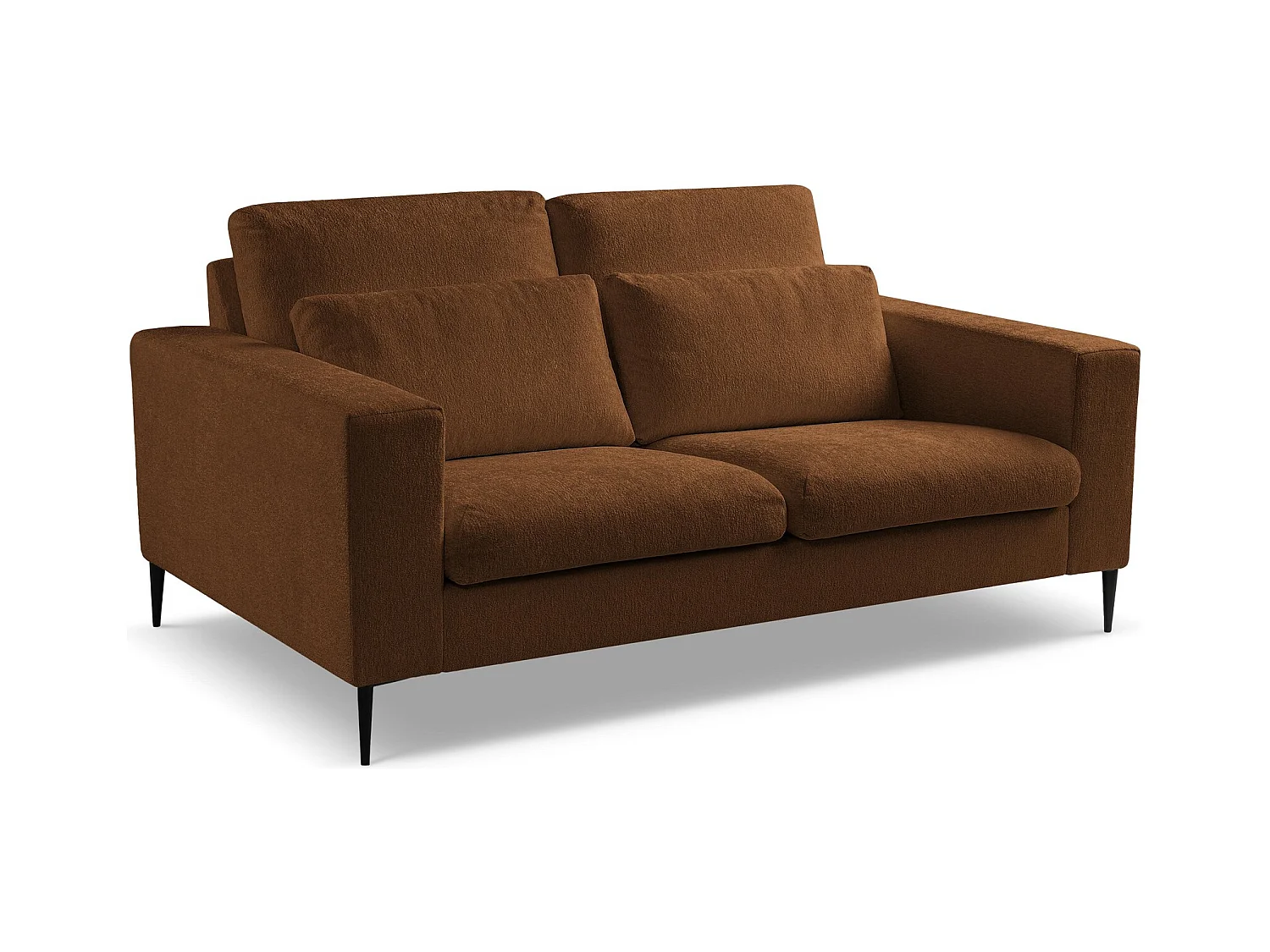 Canapé 2 places en tissu chenille - terre cuite - AKALA