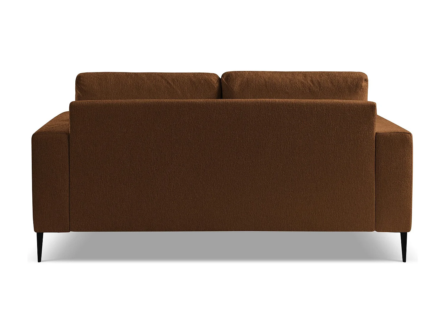 Canapé 2 places en tissu chenille - terre cuite - AKALA