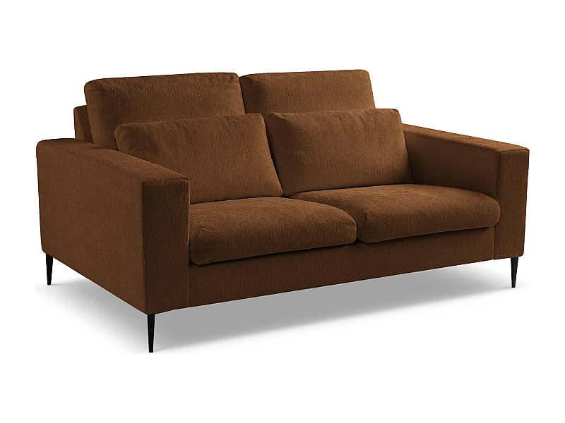 Canapé 2 places en tissu chenille - terre cuite - AKALA