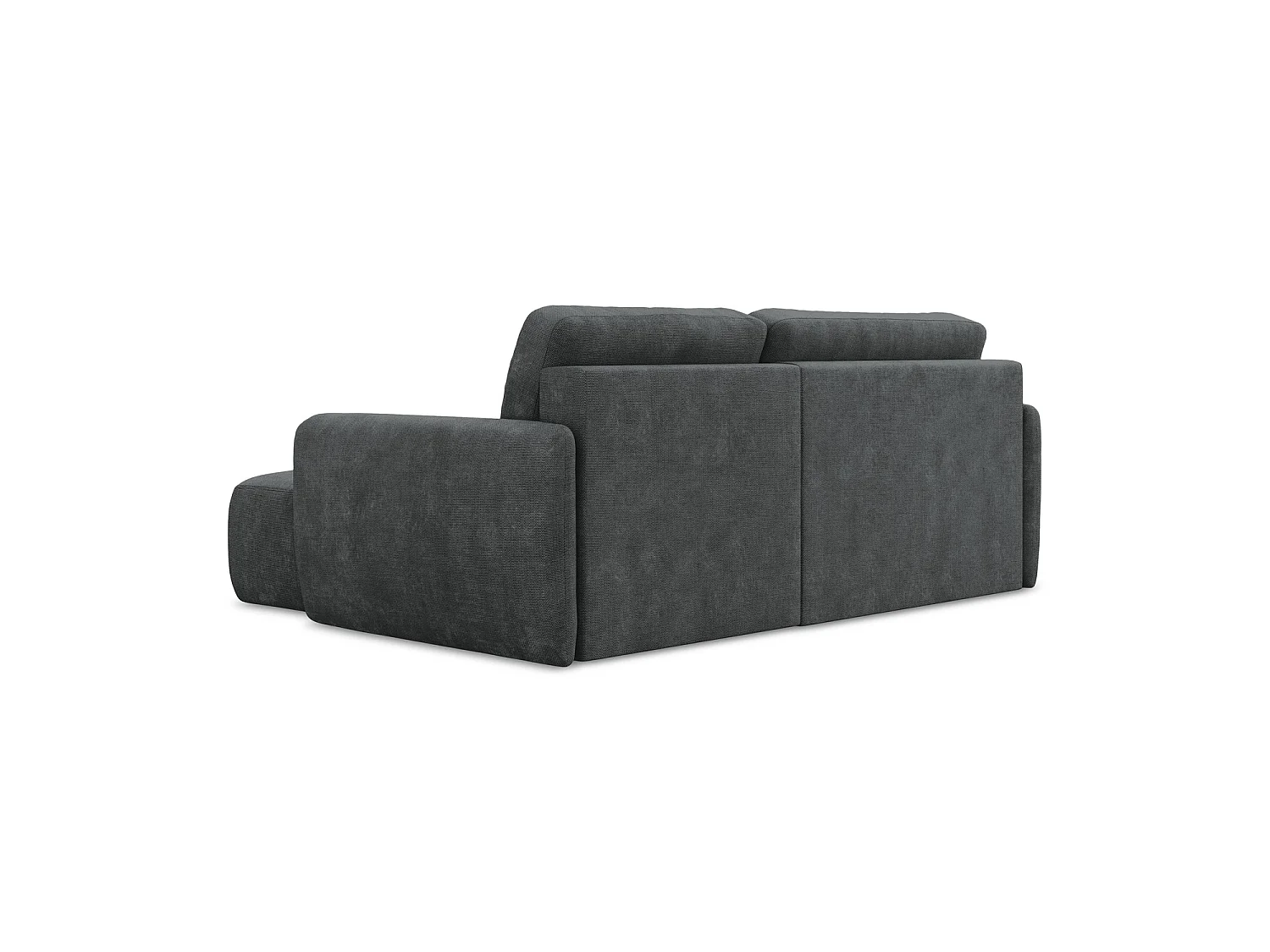 Canapé d'angle droit convertible en tissu chenille - gris foncé - CORLE