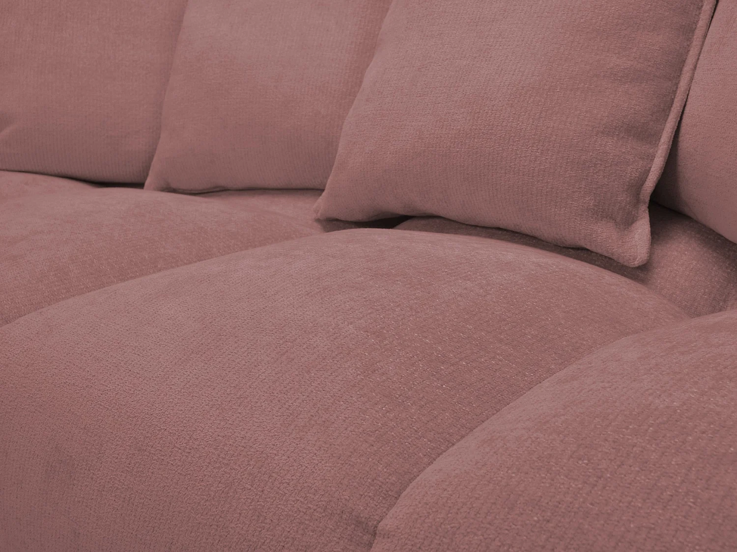 Canapé 3 places en tissu chenille - rose poudré - NANA