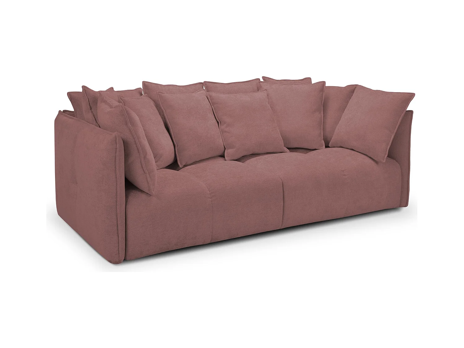 Sofa 3-osobowa - z tkaniny szenilowej - pudrowy róż - NANA
