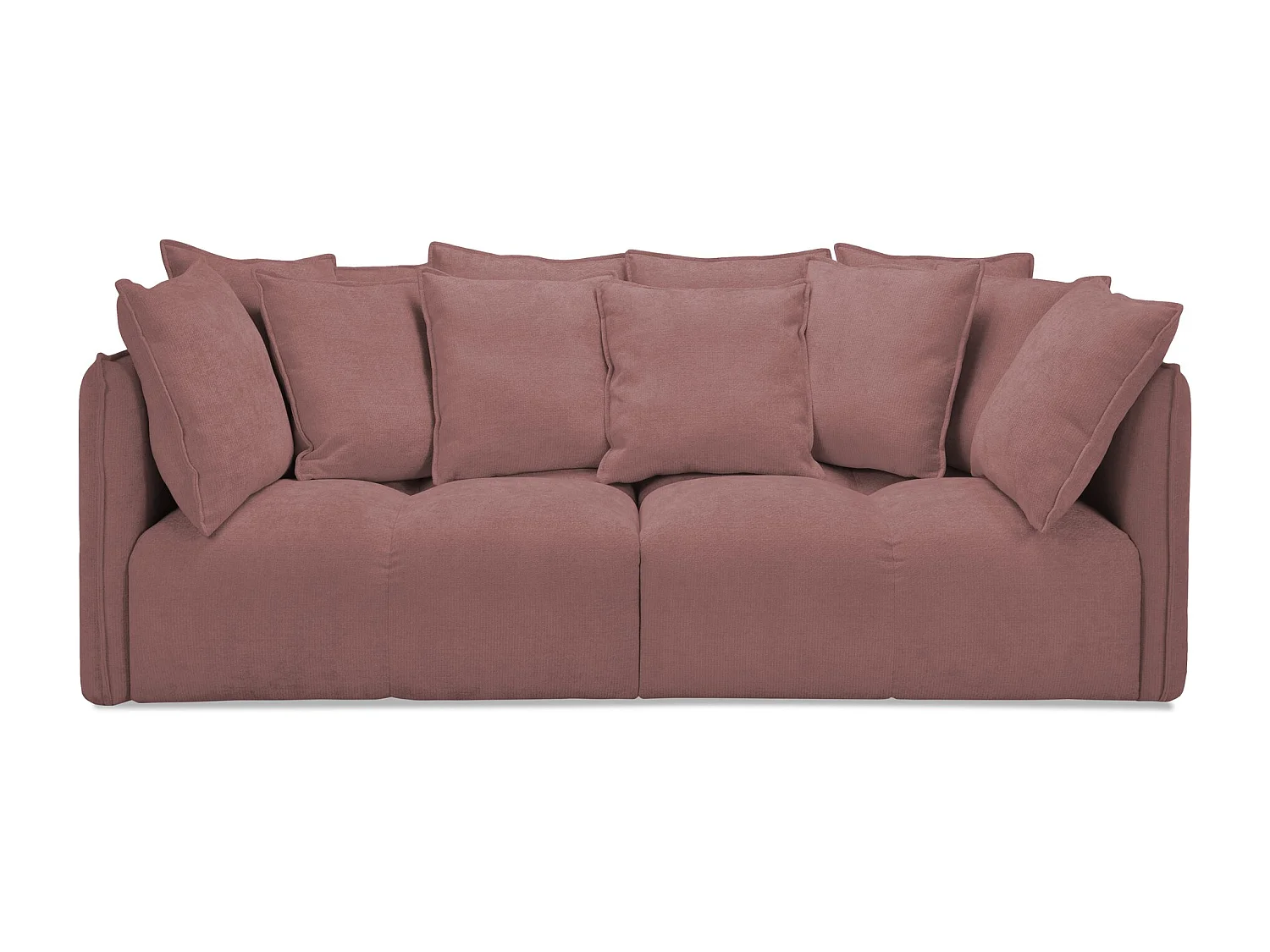 Canapé 3 places en tissu chenille - rose poudré - NANA