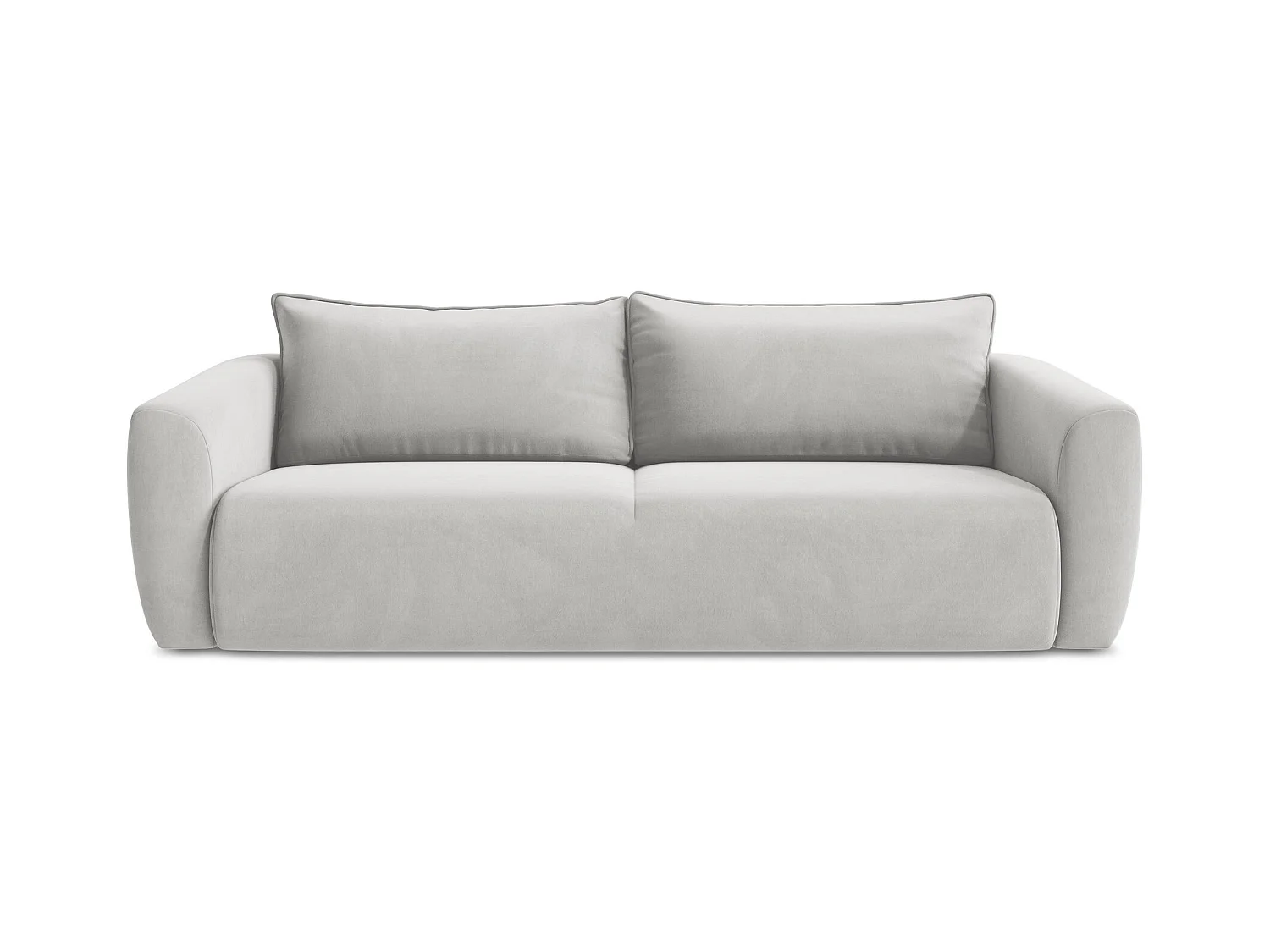 Canapé 3 places convertible en velours - argent - GUAVA