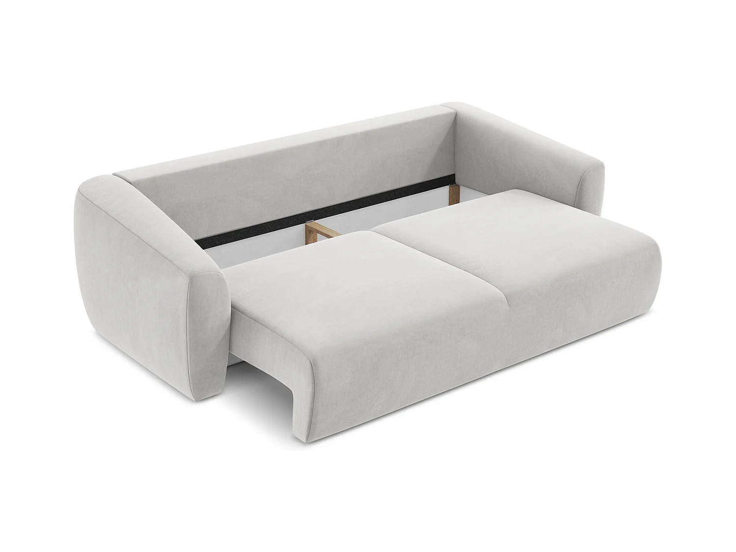 Canapé 3 places convertible en velours - argent - GUAVA