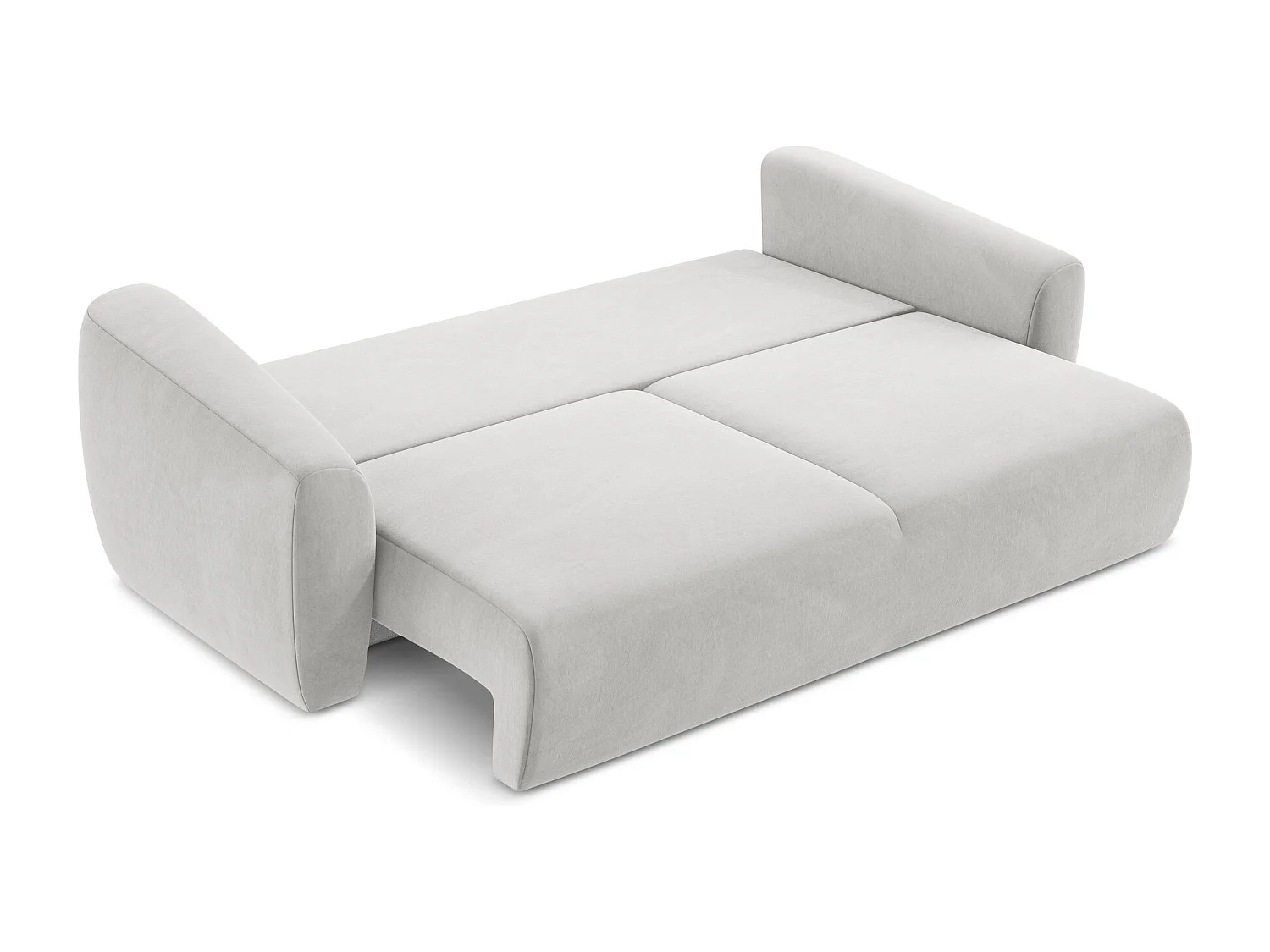 Canapé 3 places convertible en velours - argent - GUAVA