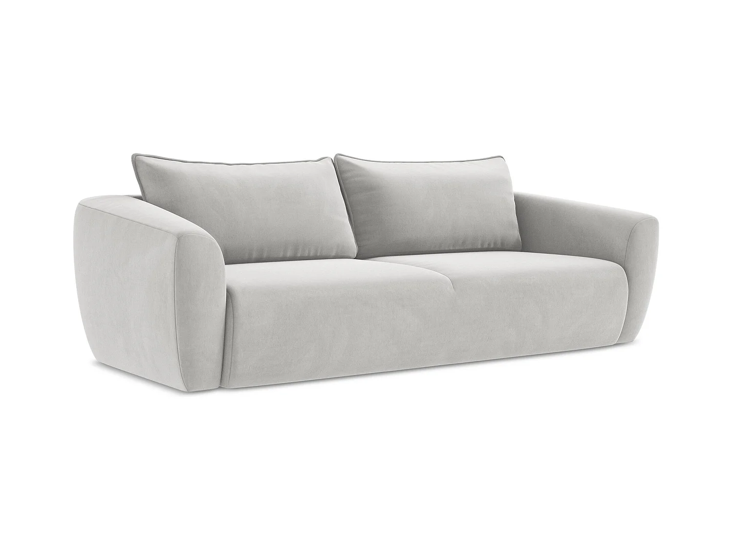 3-Sitzer Sofa mit Schlaffunktion - Samt - Silber - GUAVA