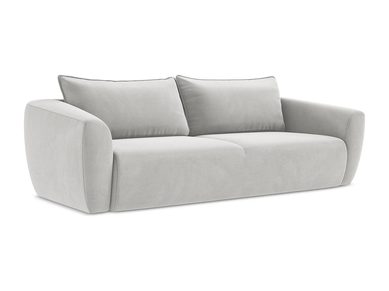 Canapé 3 places convertible en velours - argent - GUAVA