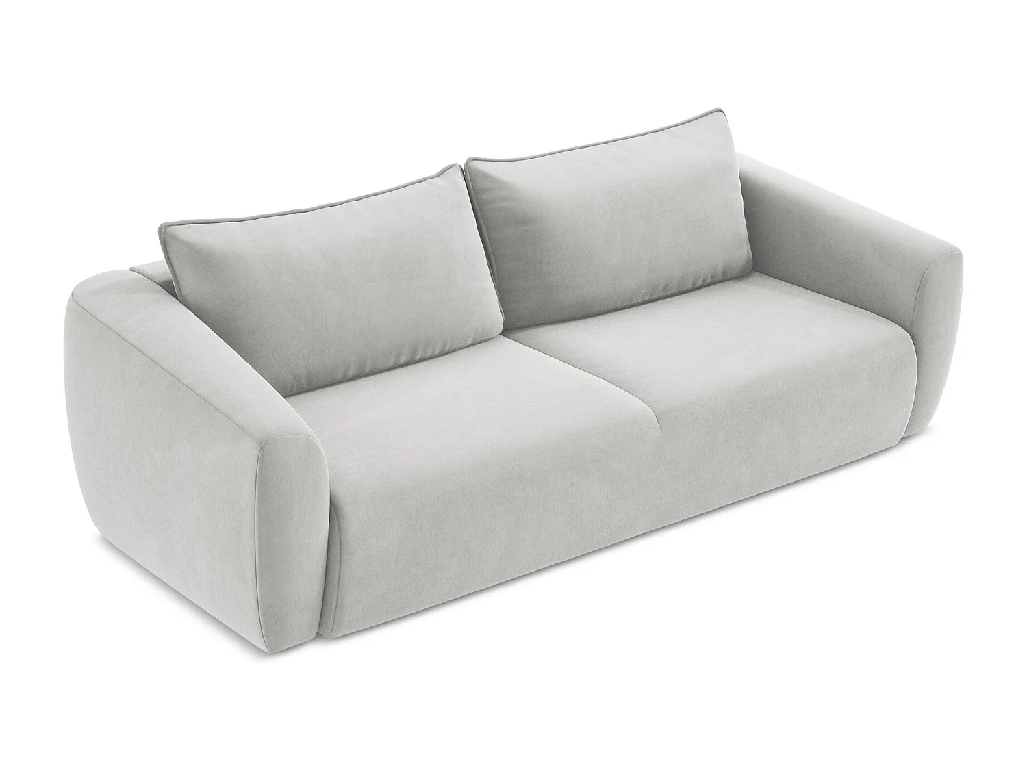 Canapé 3 places convertible en velours - argent - GUAVA