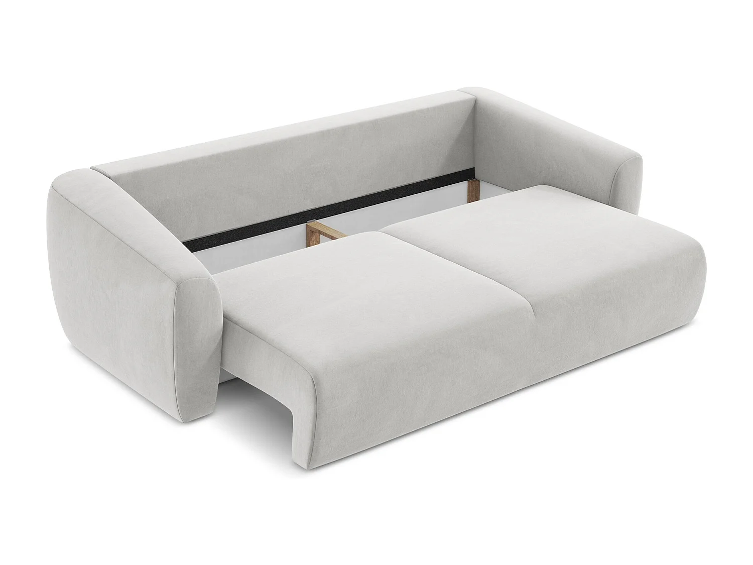 Canapé 3 places convertible en velours - argent - GUAVA