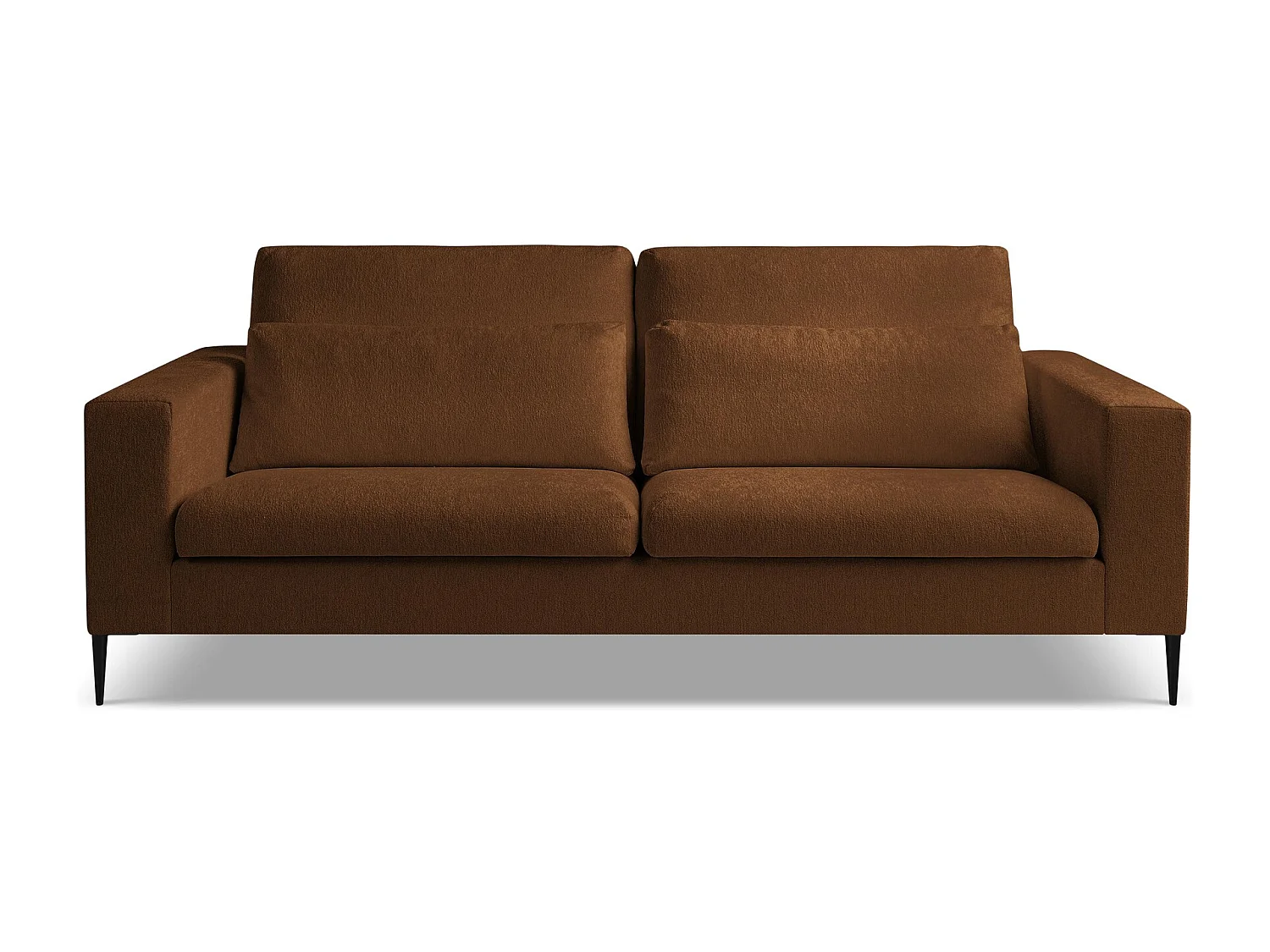 Canapé 3 places en tissu chenille - terre cuite - AKALA