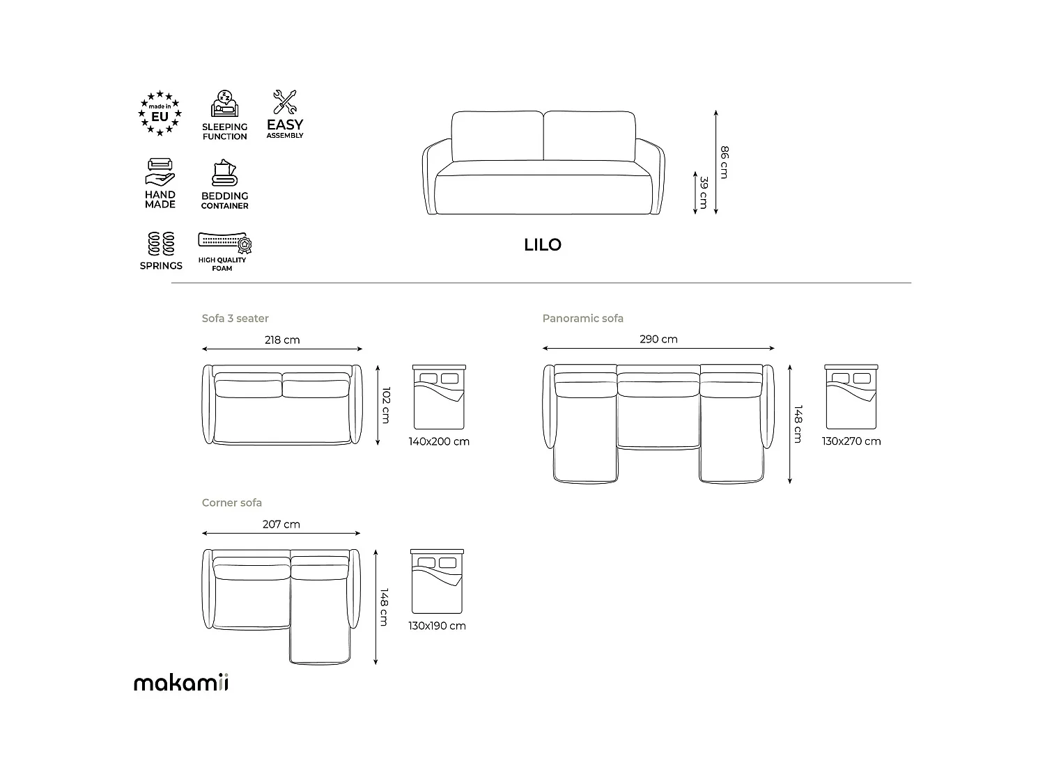 Canapé d’angle 2 places gauche convertible en tissu texturé - terre cuite - LILO