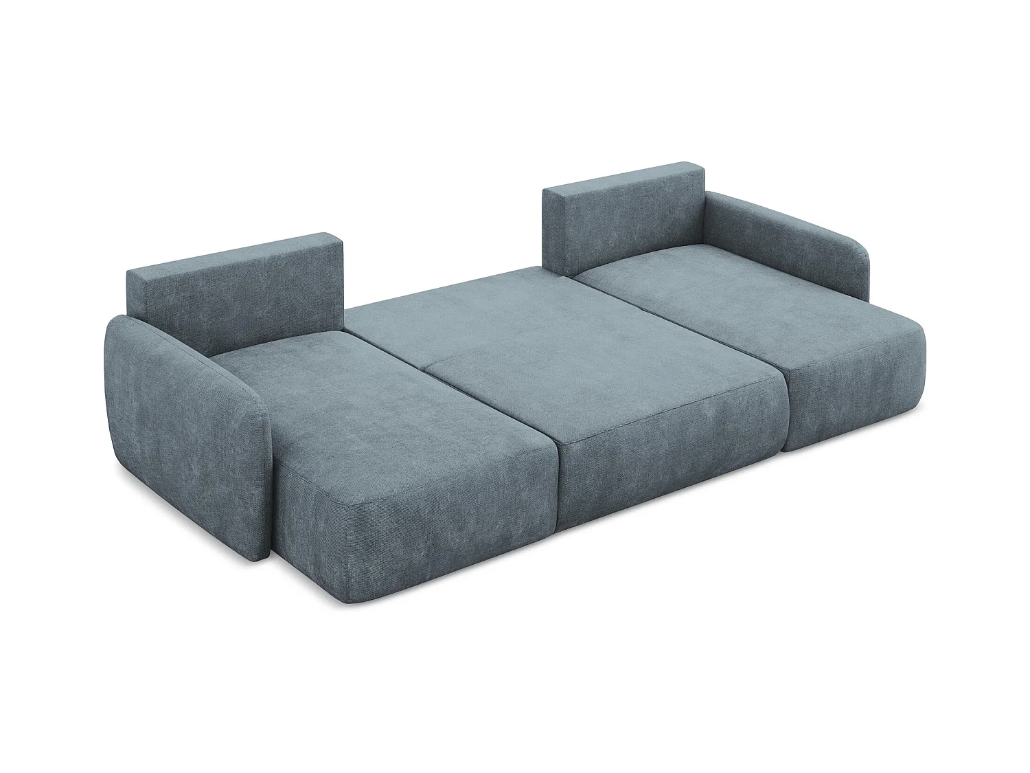 Canapé panoramique 4 places convertible en tissu chenille - jeans - LILO