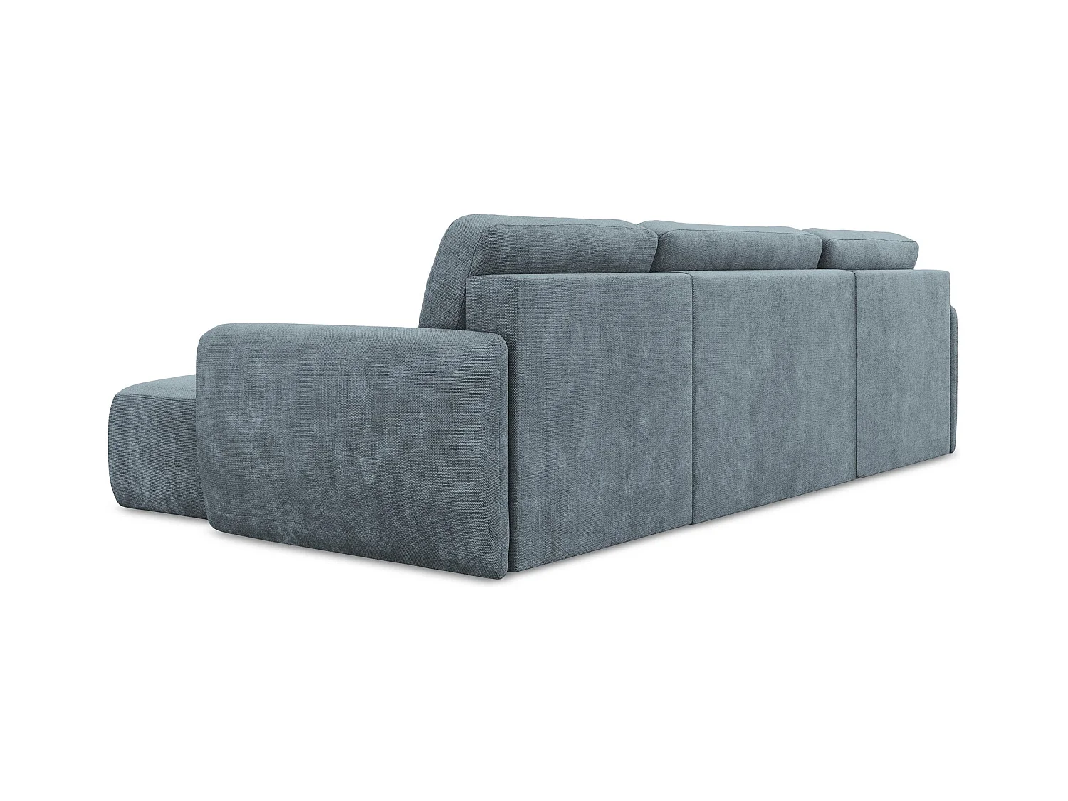 Canapé panoramique 4 places convertible en tissu chenille - jeans - LILO