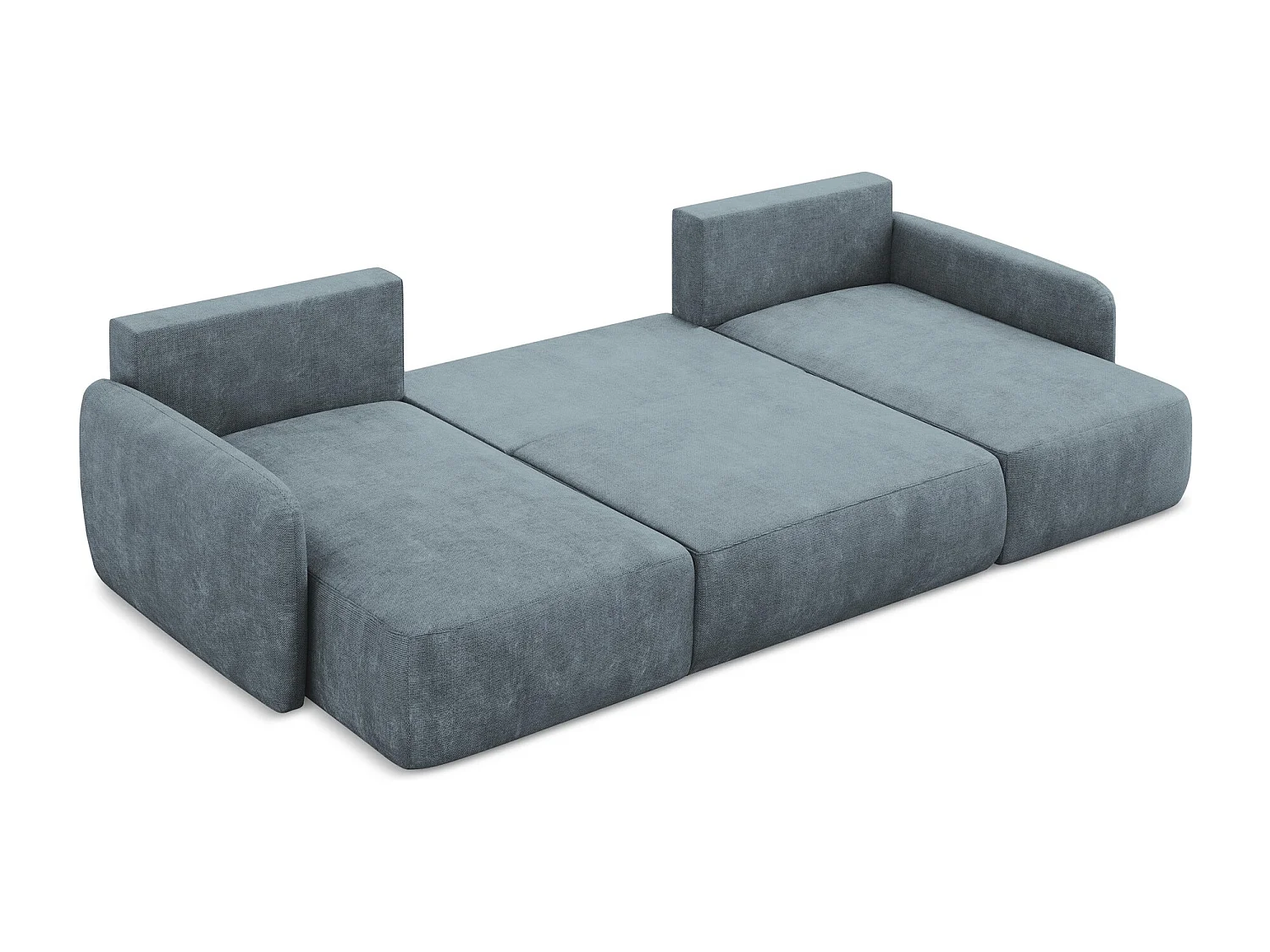 Canapé panoramique 4 places convertible en tissu chenille - jeans - LILO