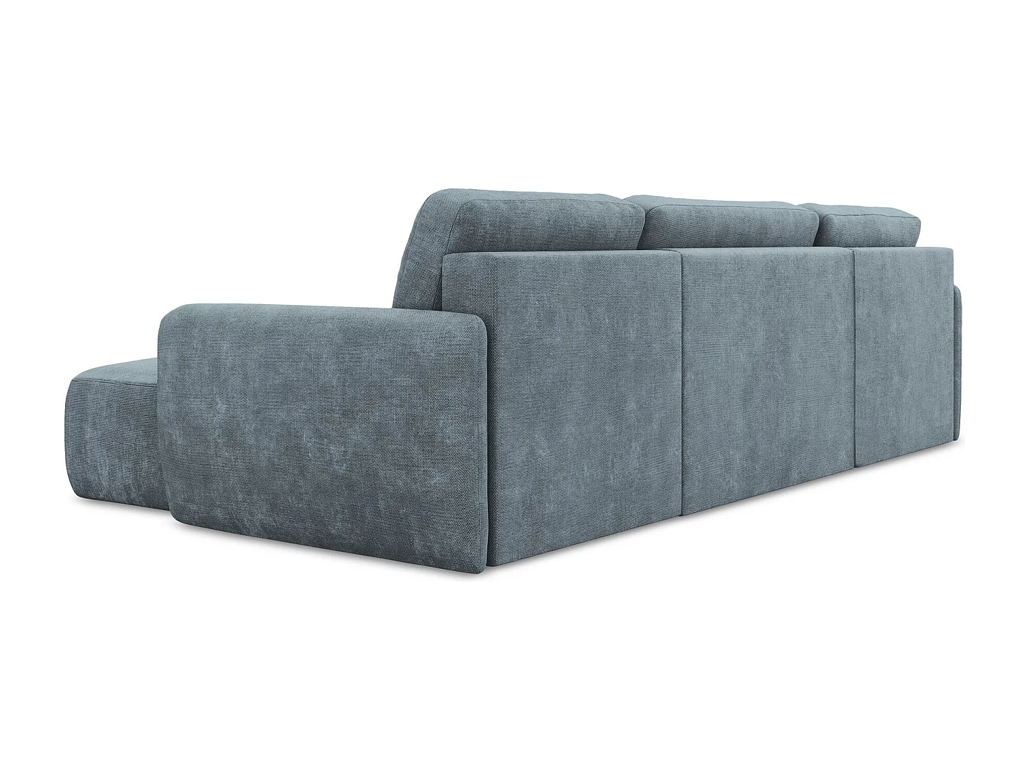 Canapé panoramique 4 places convertible en tissu chenille - jeans - LILO