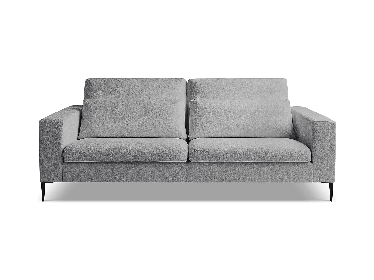 Canapé 3 places en tissu chenille - gris clair - AKALA