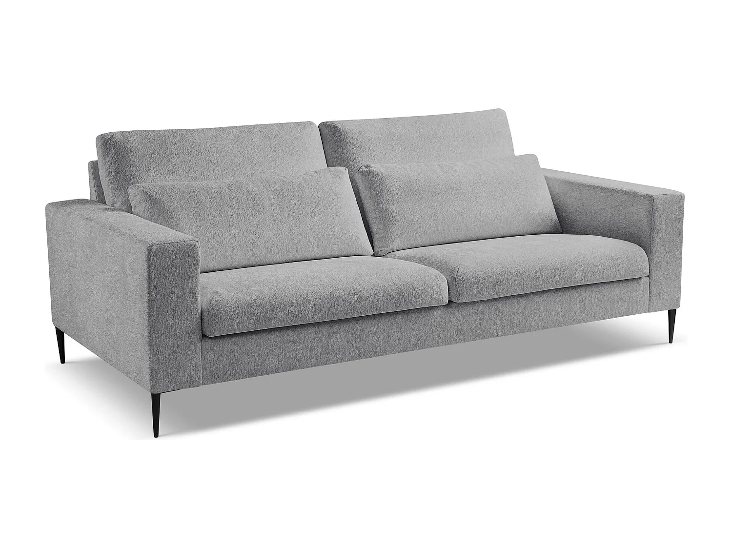 Canapé 3 places en tissu chenille - gris clair - AKALA