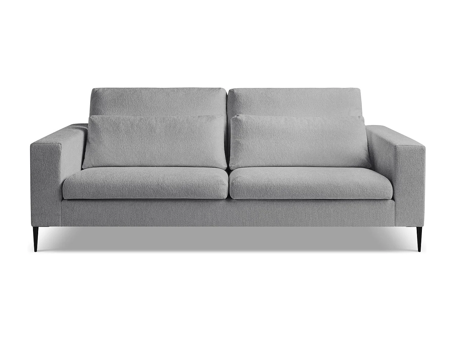 Canapé 3 places en tissu chenille - gris clair - AKALA