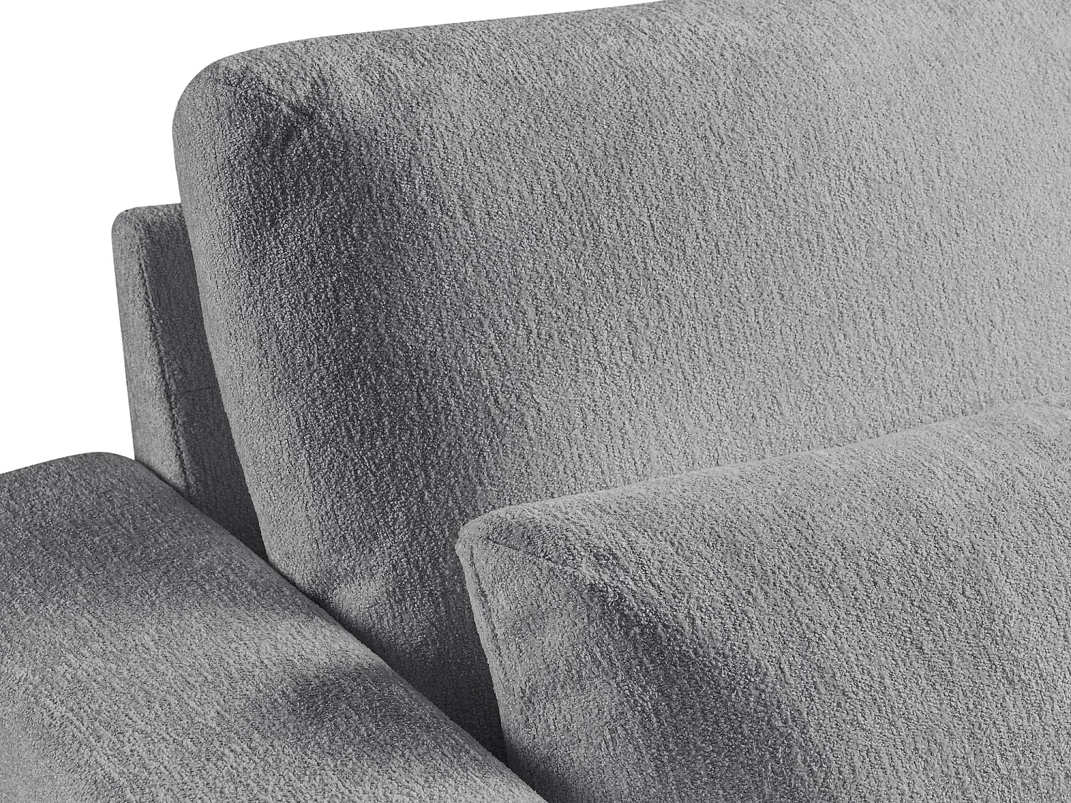 Canapé 3 places en tissu chenille - gris clair - AKALA