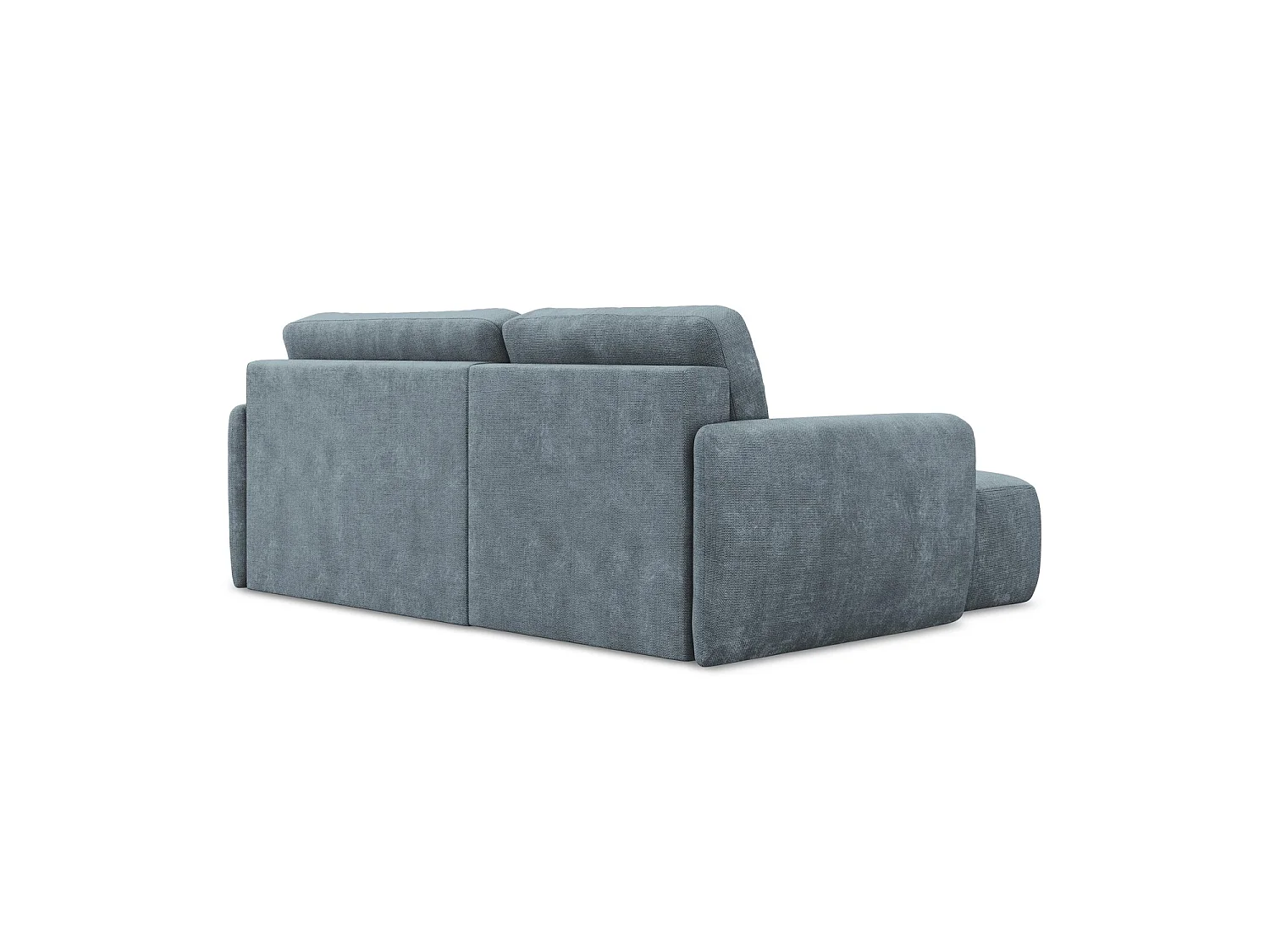 Canapé d’angle 2 places gauche convertible en tissu chenille - jeans - CORLE