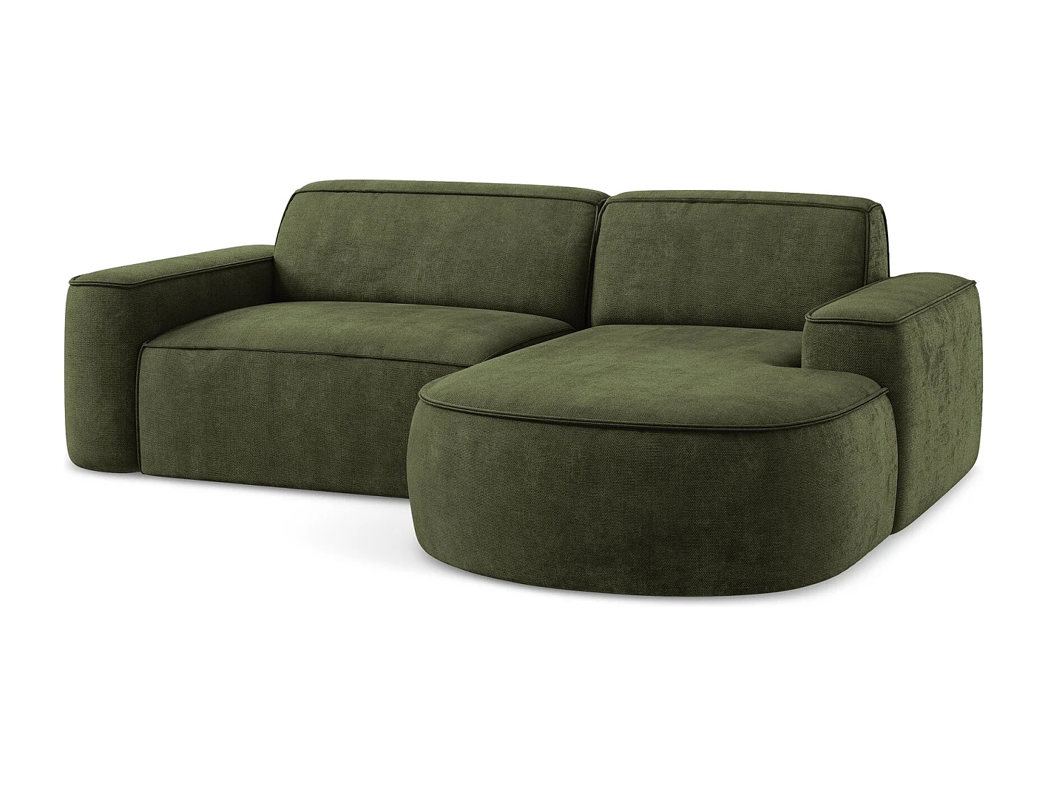 2,5-Sitzer Modulares Ecksofa - Ecke Rechts - Chenille - Olive - OMAO