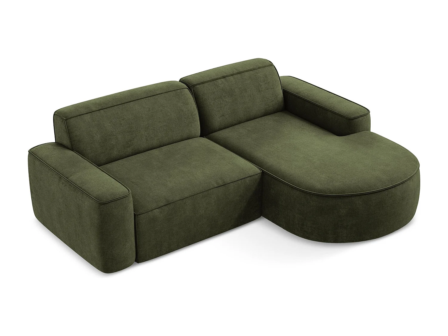 2,5-Sitzer Modulares Ecksofa - Ecke Rechts - Chenille - Olive - OMAO