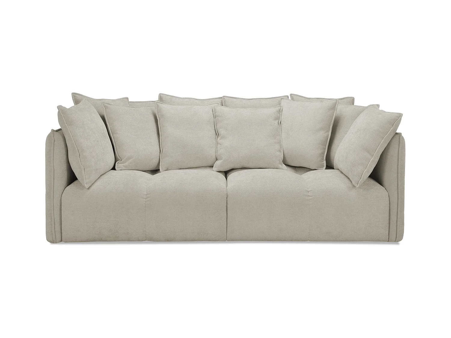 Canapé 3 places en tissu chenille - beige foncé - NANA