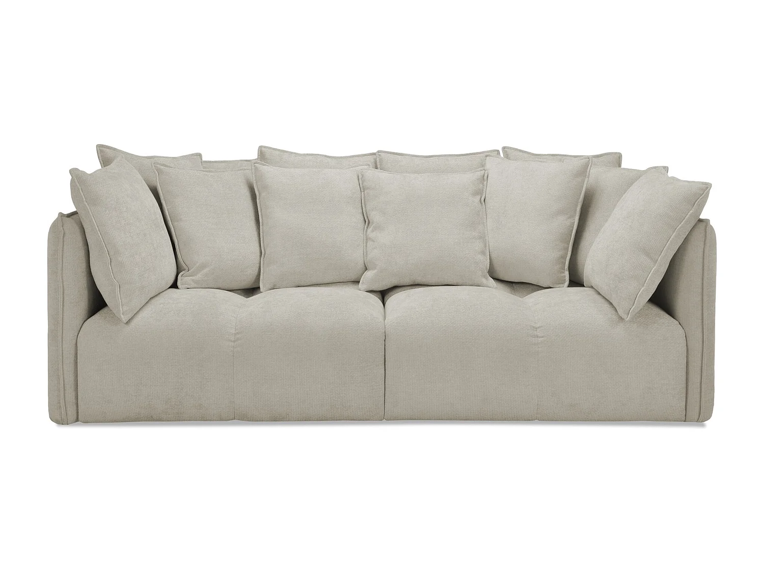 Canapé 3 places en tissu chenille - beige foncé - NANA