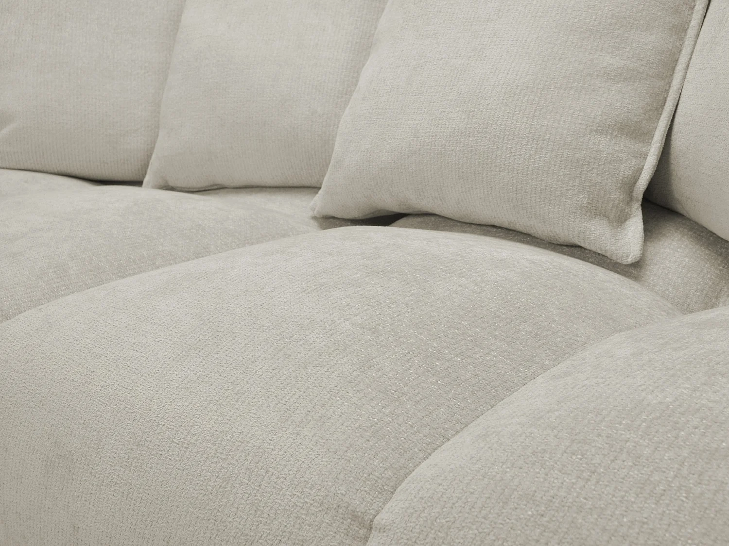 Canapé 3 places en tissu chenille - beige foncé - NANA