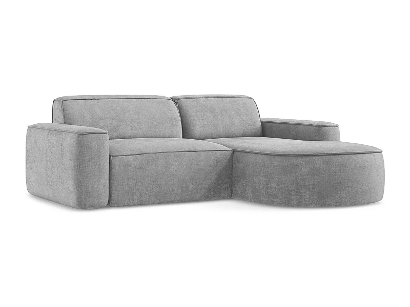 2,5-Sitzer Modulares Ecksofa - Ecke Rechts - Chenille - Hellgrau - OMAO