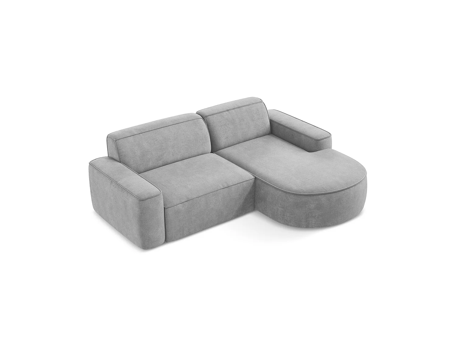 Modulaire hoekbank rechts van lichtgrijs chenille stof - MELISSA