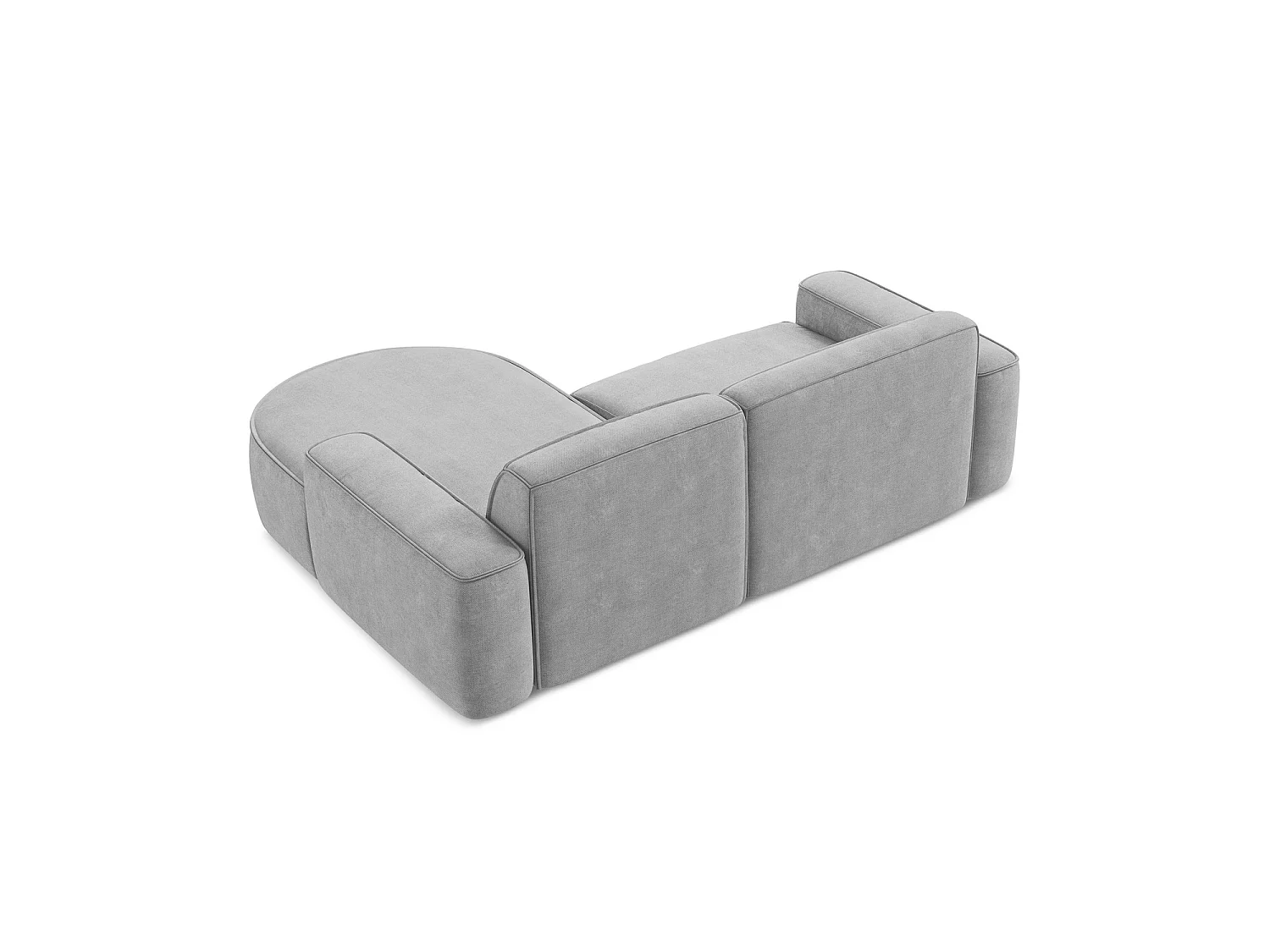 Modulaire hoekbank rechts van lichtgrijs chenille stof - MELISSA