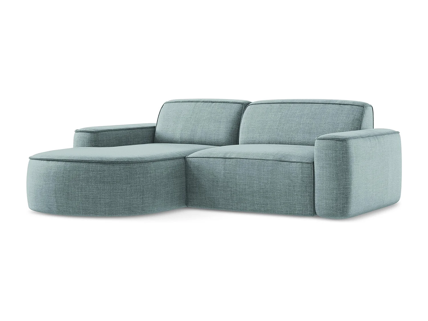 Modulaire hoekbank links van jeans textuurstof - OMAO