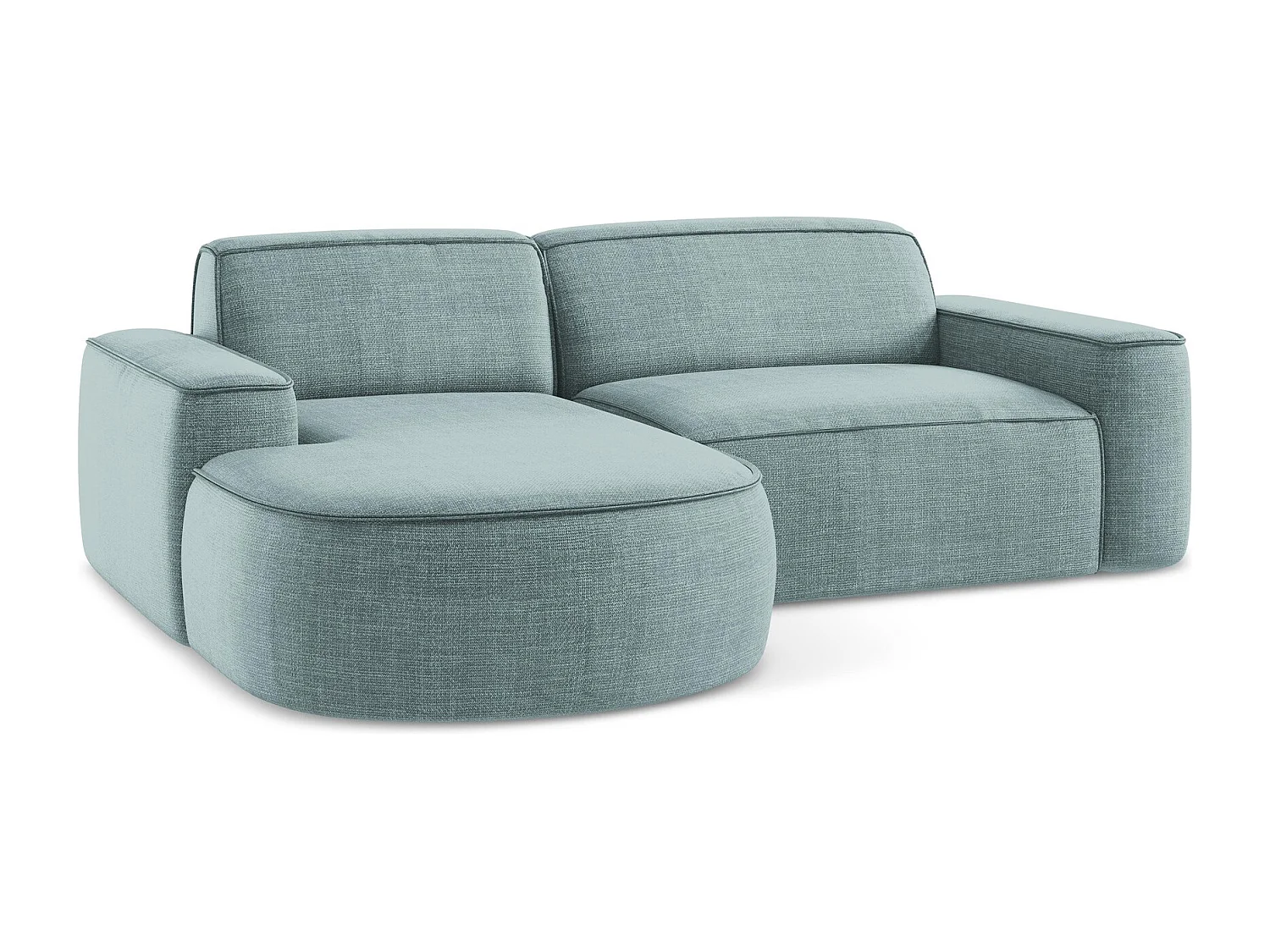 Modulaire hoekbank links van jeans textuurstof - OMAO