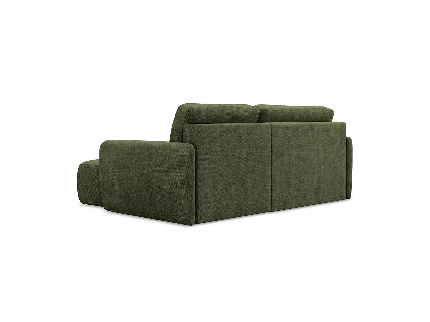 Canapé d'angle droit convertible en tissu chenille - olive - CORLE