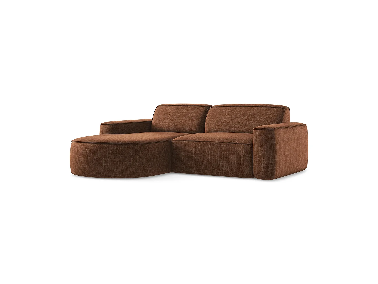 Modulaire hoekbank links van terracotta textuurstof - MELISSA