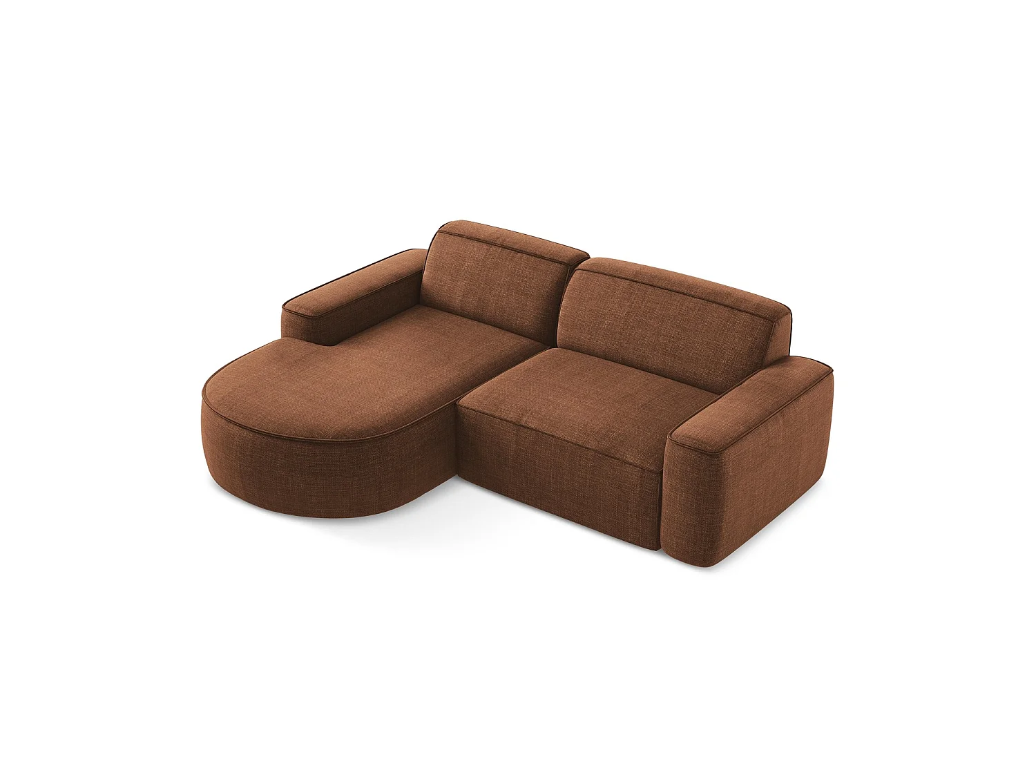 Modulaire hoekbank links van terracotta textuurstof - MELISSA