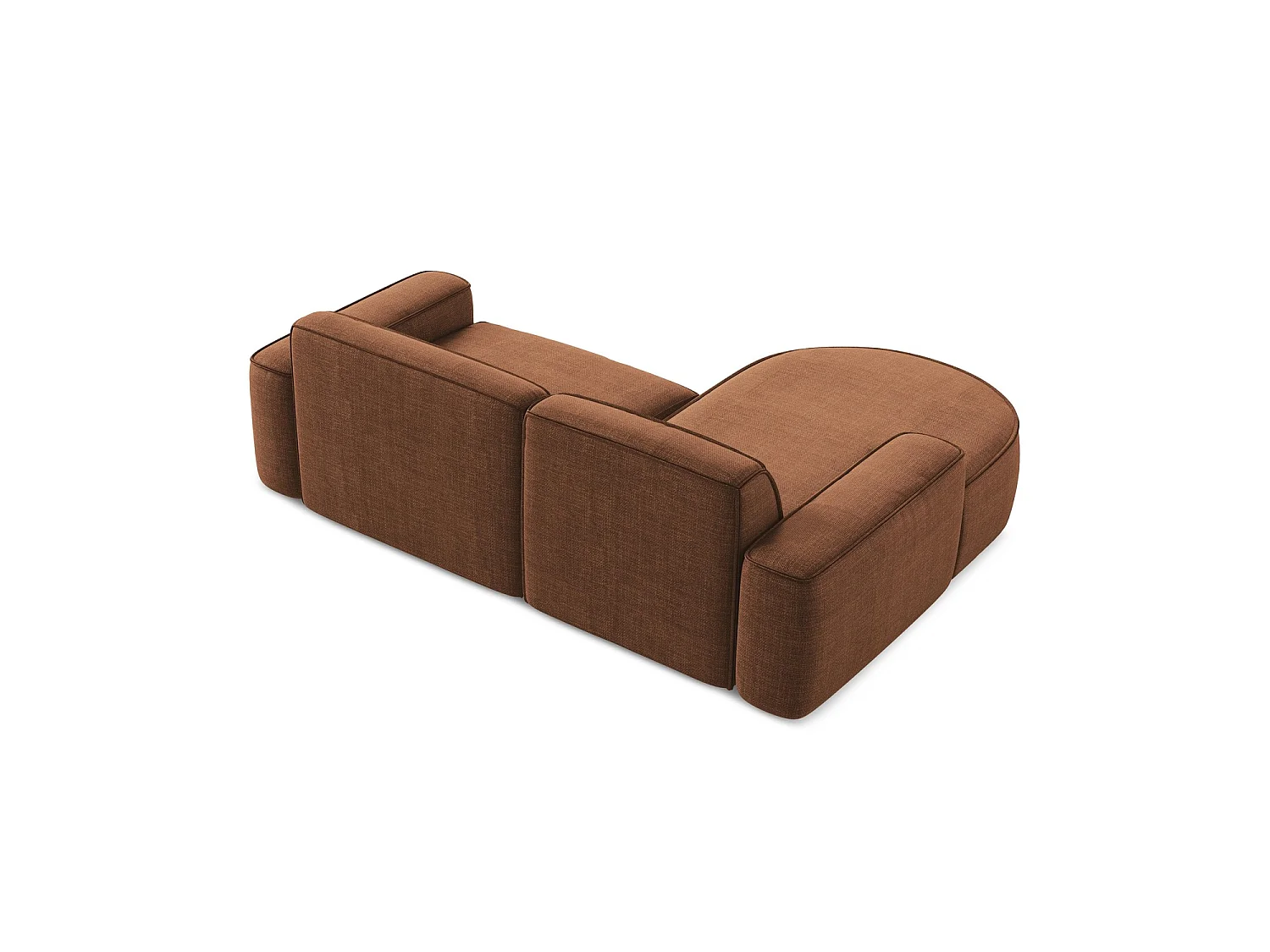 Modulaire hoekbank links van terracotta textuurstof - MELISSA