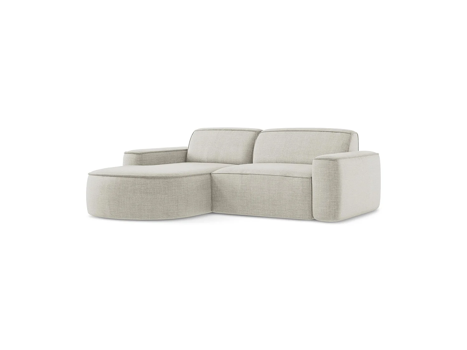 Modulaire hoekbank links van lichtbeige textuurstof - MELISSA