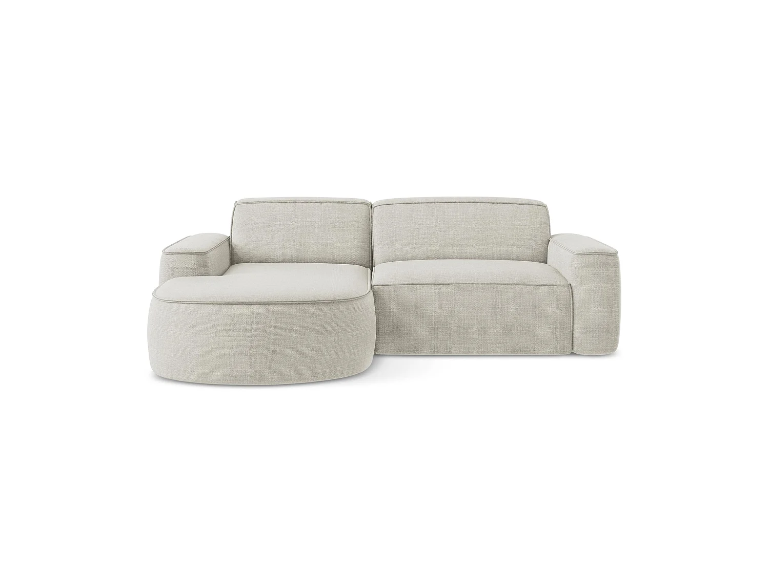 Modulaire hoekbank links van lichtbeige textuurstof - MELISSA