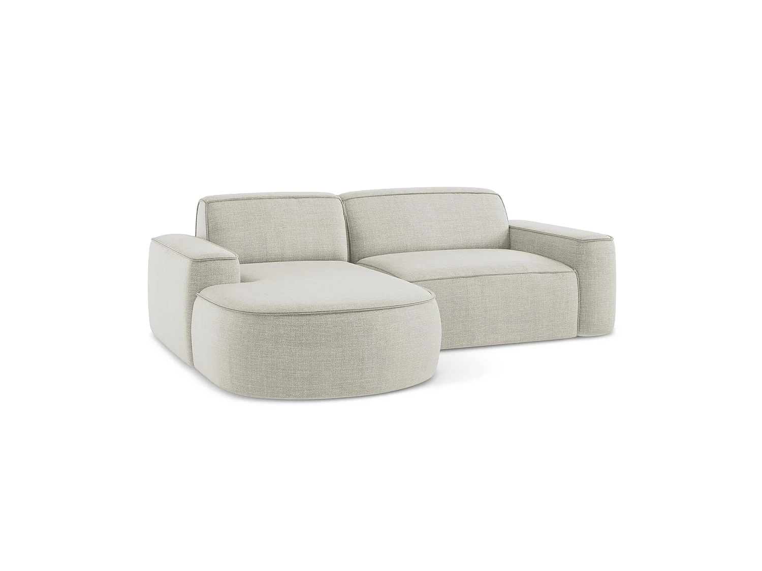 Modulaire hoekbank links van lichtbeige textuurstof - MELISSA