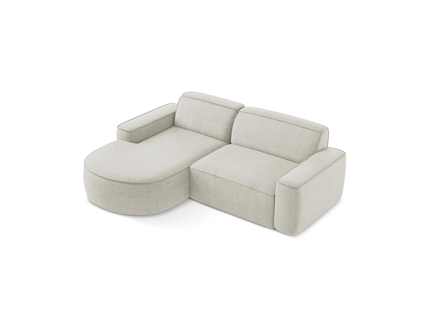 Modulaire hoekbank links van lichtbeige textuurstof - MELISSA