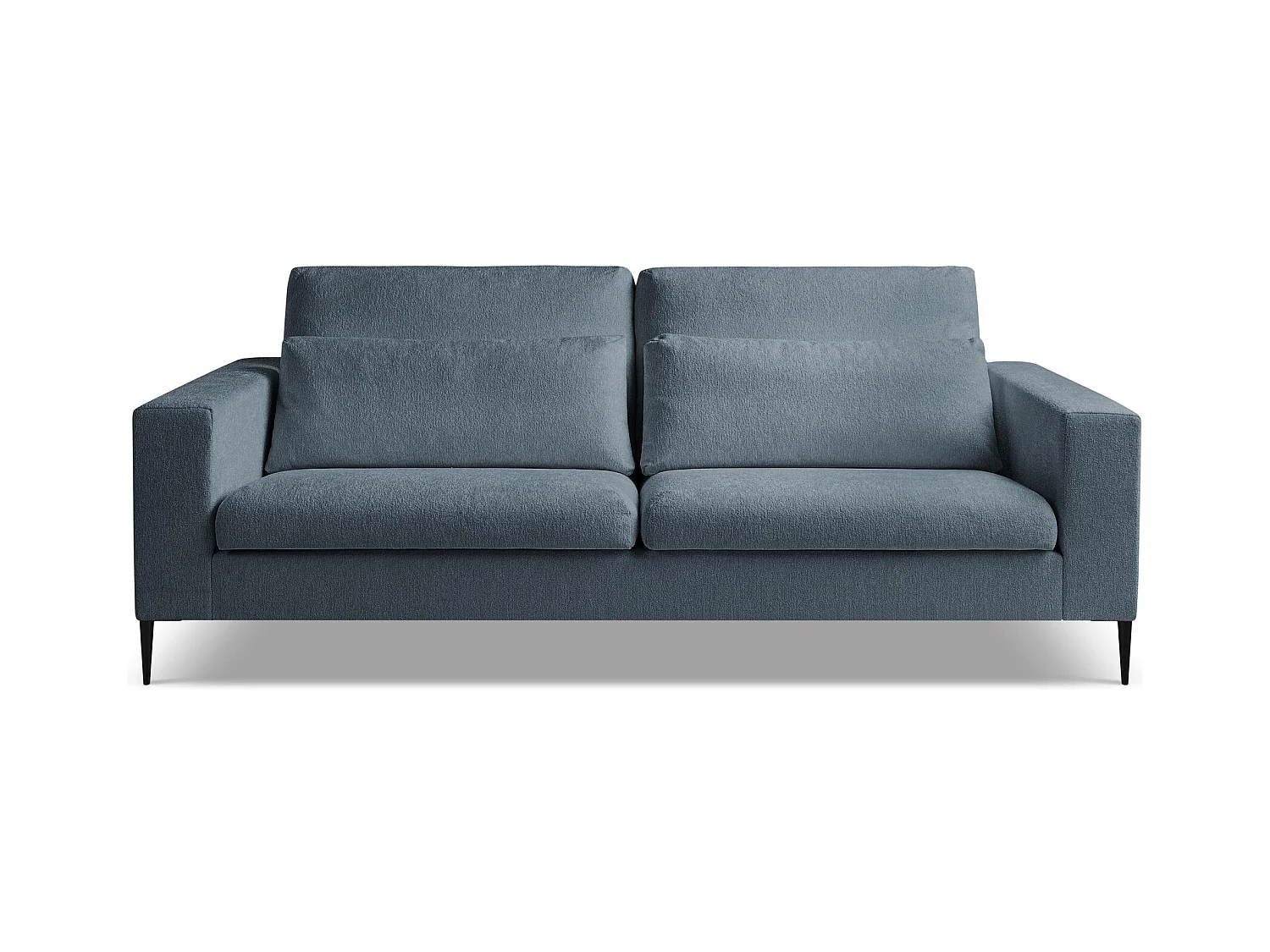 Canapé 3 places en tissu chenille - bleu - AKALA