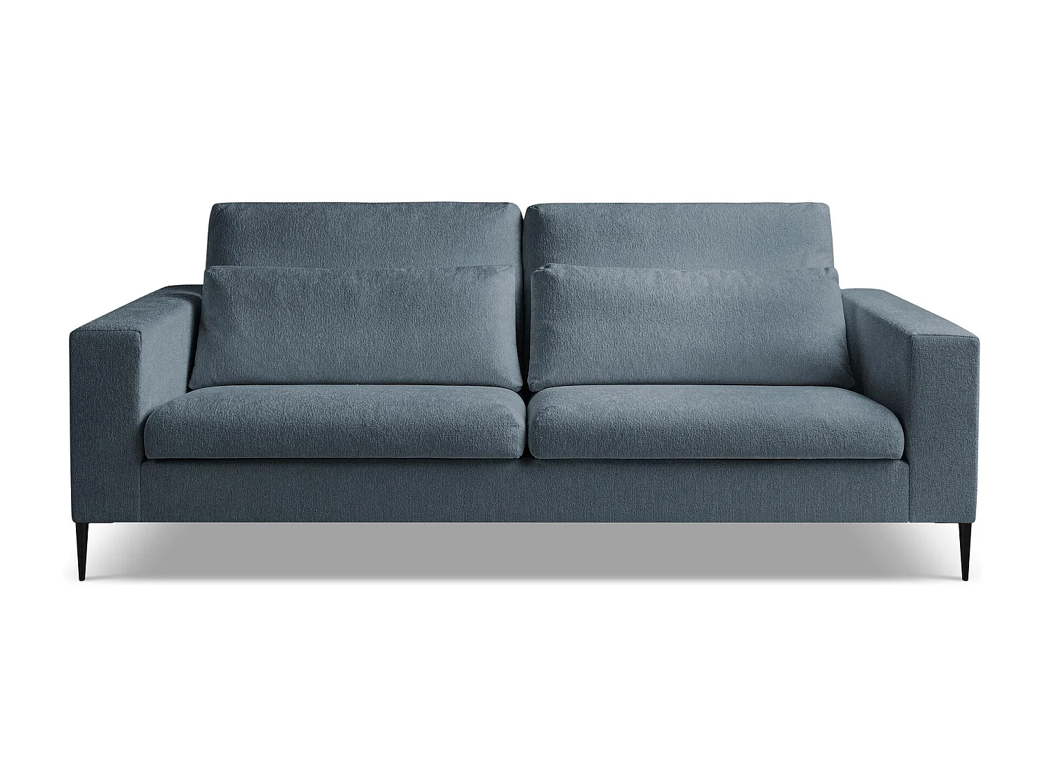 Canapé 3 places en tissu chenille - bleu - AKALA